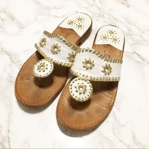 White and gold Jack Rogers sandals size 7